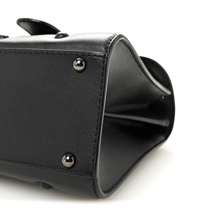 Grained Rodeo Calfskin Quilted Mini Brillant Satchel Black