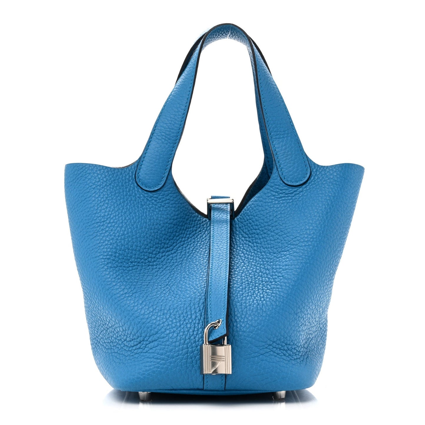 Taurillon Clemence Picotin Lock 18 PM  Bleu Frida