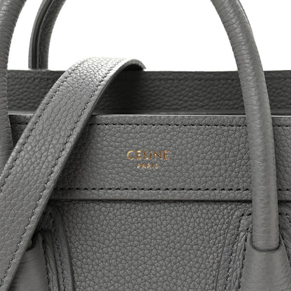 Drummed Calfskin Nano Luggage Kohl