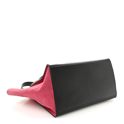 Smooth Calfskin Suede Medium Tri-Color Trapeze Pink