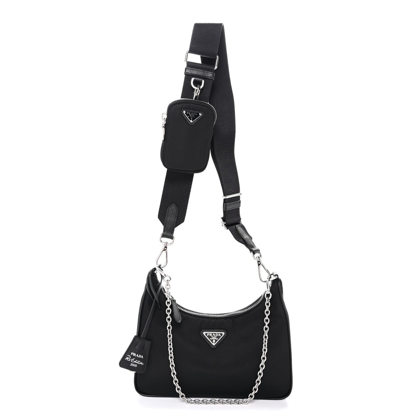 Re-Nylon Saffiano Re-Edition 2005 Shoulder Bag Black