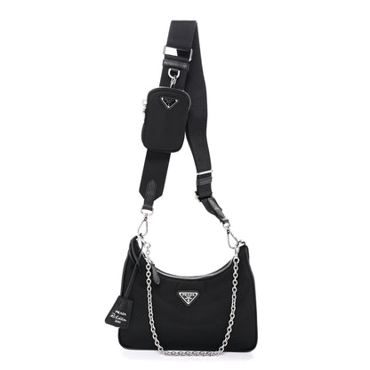 Re-Nylon Saffiano Re-Edition 2005 Shoulder Bag Black