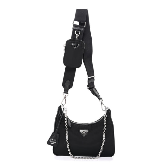 Re-Nylon Saffiano Re-Edition 2005 Shoulder Bag Black