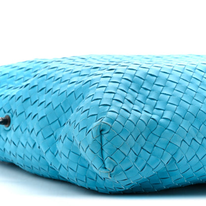 Nappa Intrecciato Maxi Convertible Tote Turquoise