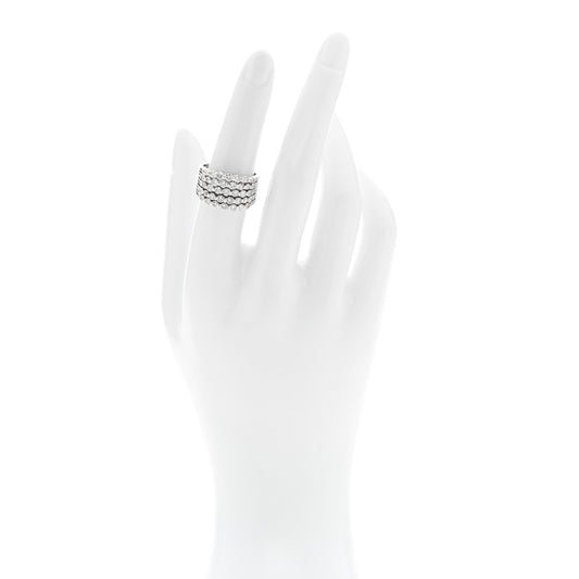 14K White Gold Diamond 1.90ctw Five Row Band Ring 53 6.25