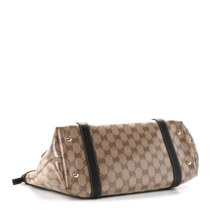 Gucci Crystal Monogram Medium Abbey Tote Brown