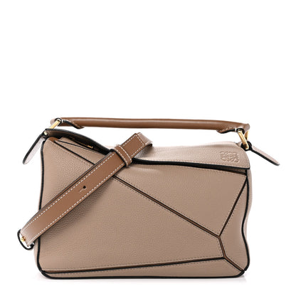 Grained Calfskin Small Puzzle Bag Sand Mink