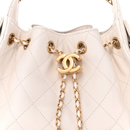 Caviar Quilted Mini Chanel 25 Handbag White