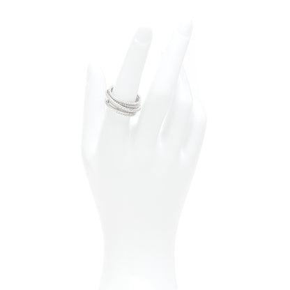 Sterling Silver Diamond 12mm Wide Crossover Cable Ring 54 7