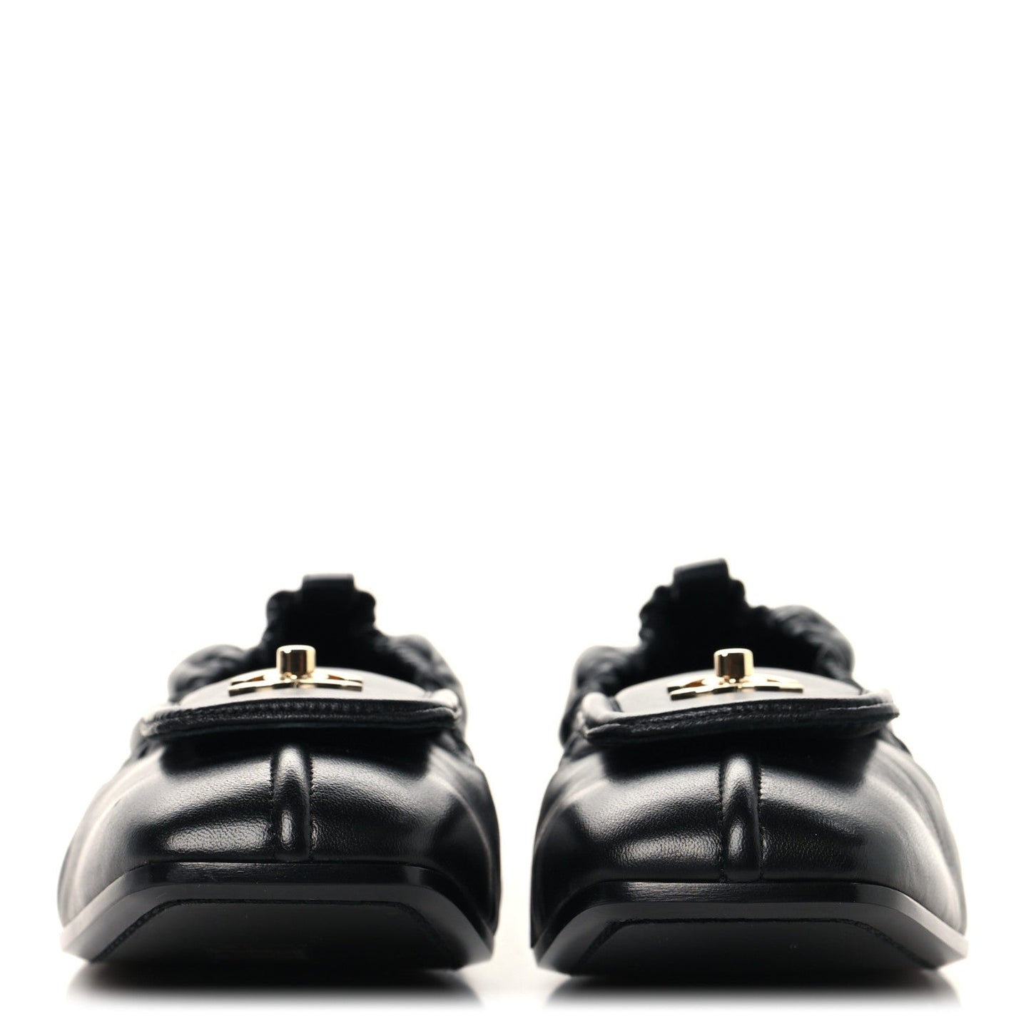 Lambskin CC Turnlock Ballerina Flats 39.5 Black