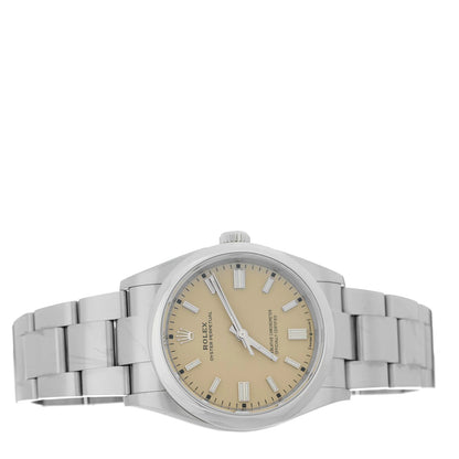 Rolex Stainless Steel 36mm Oyster Perpetual Watch Beige 126000